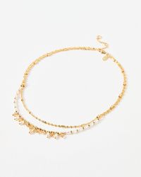 Oliver Bonas - Thea Faux Pearl Layered Beaded Necklace - Lyst