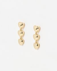 Oliver Bonas - Doris Tiered Tone Heart Drop Earrings - Lyst