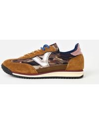 Victoria - Saturno Nylon Animal Print & Suede Trainers, Size 3 - Lyst