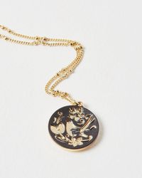 Oliver Bonas - Birdie & Gold Circular Pendant Necklace - Lyst