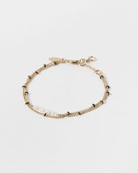 Oliver Bonas - Skylar Bead & Freshwater Pearl Layered Chain Bracelet - Lyst
