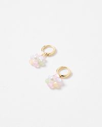 Oliver Bonas - Rosie Bead & Faux Pearl Flower Drop Earrings - Lyst