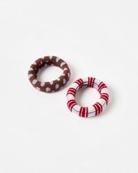 Oliver Bonas - Sid Polka Dot & Check Hair Bands Set Of Two - Lyst