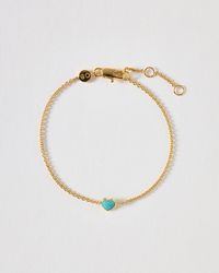 Oliver Bonas - Auden Amazonite Inlay Heart Charm Chain Bracelet - Lyst