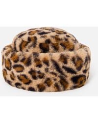 Oliver Bonas - Animal Print Faux Fur Hat - Lyst
