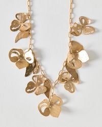 Oliver Bonas - Lela Multi Metal Cut Out Flower Charm Necklace - Lyst