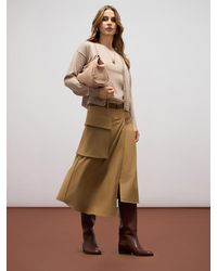 Oltre - Gonna Ad A Midi Fluida Con Pannello Donna, Taglia - Lyst