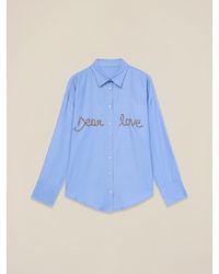 Oltre - Camicia Con Ricamo Gioiello Lettering Donna, Taglia - Lyst