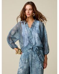 Oltre - Camicia A Kimono Con Nodo Donna, Taglia - Lyst