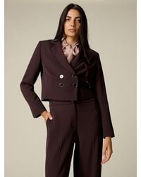 Oltre - Blazer Cropped Doppiopetto Donna, Taglia - Lyst
