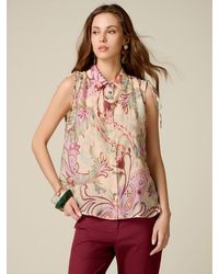 Oltre - Camicia Senza Maniche Fantasia Donna, Taglia - Lyst