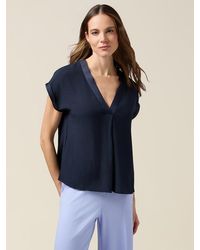 Oltre - Blusa Bimaterica Con Maniche A Kimono Donna, Taglia - Lyst