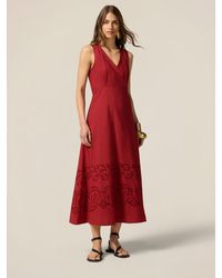 Oltre - Vestito Linea Ad A Con Ricamo Sangallo Donna, Taglia - Lyst