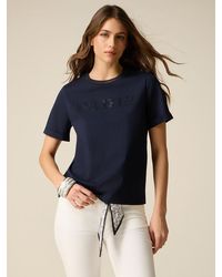 Oltre - T-Shirt Con Ricamo Lettering Donna, Taglia - Lyst