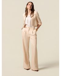 Oltre - Pantaloni Palazzo Misto Lino Donna, Taglia - Lyst