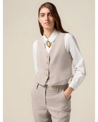 Oltre - Gilet Corto Misto Viscosa Donna, Taglia - Lyst