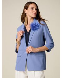 Oltre - Giacca Blazer Con Spilla A Fiore Donna, Taglia - Lyst
