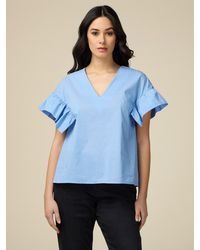 Oltre - Blusa in popeline a righe - Lyst