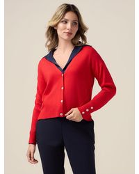 Oltre - Cardigan Misto Viscosa Con Bottoni Gioiello Donna, Taglia - Lyst