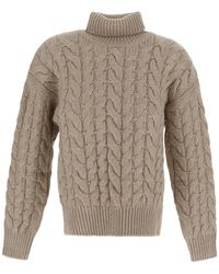 Brunello Cucinelli - Cable Knit Sweater With Paillettes Embellishment - Lyst