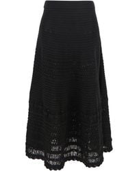 Liviana Conti - Crochet Effect Cotton Skirt - Lyst