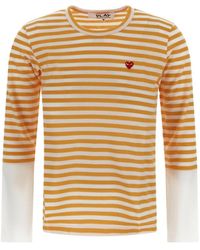 COMME DES GARÇONS PLAY - Striped Long Sleeve T-shirt - Lyst