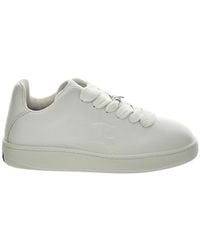 Burberry - Plaque-embellished Leather Low-top Trainers - Lyst