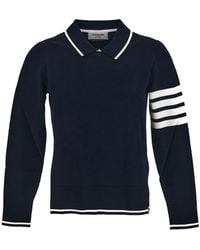 Thom Browne - Jersey Stitch Polo Collar Pullover - Lyst