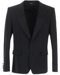 Dolce & Gabbana - Tailored Jacket With Satin Peak Lapels - Lyst