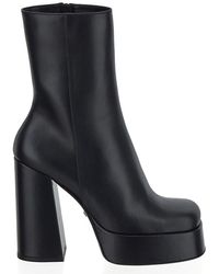 Versace - Women Metallic Aevitas Platform Boots - Lyst
