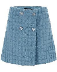 Versace - Bouclè Tweed Wrap Mini Skirt - Lyst