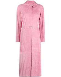 DESA NINETEENSEVENTYTWO Belted Suede Coat - Pink