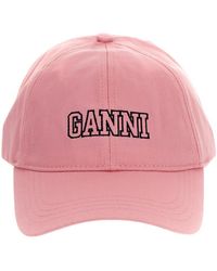 Ganni - Logo Embroidery Baseball Cap - Lyst