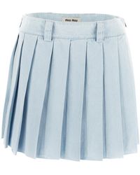 Miu Miu - Denim Miniskirt - Lyst