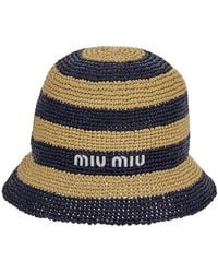 Miu Miu - Crochet Stripes Bucket Hat - Lyst