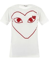 COMME DES GARÇONS PLAY - Heart Print T-shirt - Lyst