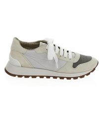 Brunello Cucinelli - Shiny Embroidery Low Top Sneakers - Lyst