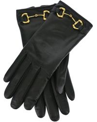 Gucci Horsebit Leather Gloves in Black - Save 14% - Lyst