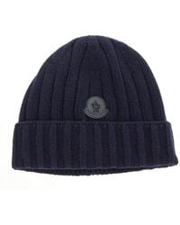 Moncler - Logo Patch Knit Beanie Hat - Lyst