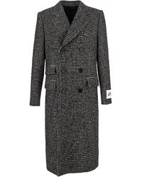 Dolce & Gabbana - Double-breasted Wool Houndstooth Coat - Lyst