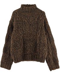 Alberta Ferretti - High-Neck Long-Sleeve Jumper - Lyst