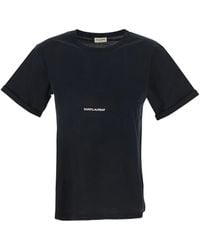 Saint Laurent - Logo Crewneck T-shirt - Lyst