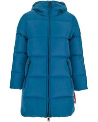 AFTER LABEL - Blue Puffer Jacket - Lyst