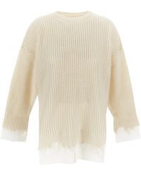 MM6 by Maison Martin Margiela - Shirt Inserts Knit Sweater - Lyst