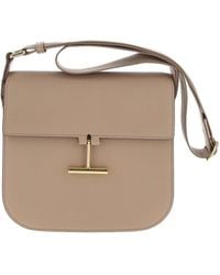 Tom Ford Tara Grained-leather Cross-body Bag - Natural