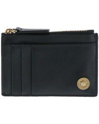 Versace - Medusa Zipped Leather Card Holder - Lyst