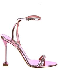 Miu Miu - Pink Rhinestone Sandals - Lyst