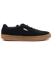 PUMA - Black Leather Low Top Suede Sneakers - Lyst