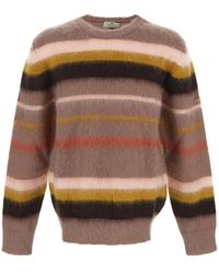 Etro - Stripe Fluffy Knit Sweater - Lyst
