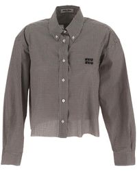 Miu Miu - Gingham Check Shirt - Lyst